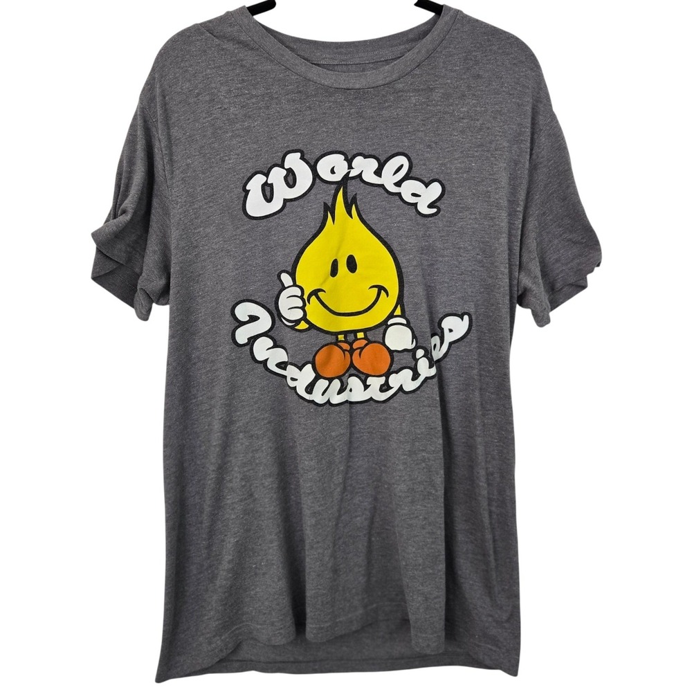 World Industries Flameboy T-Shirt‎ Mens M Grey Skateboarding Graphic Y2K Style